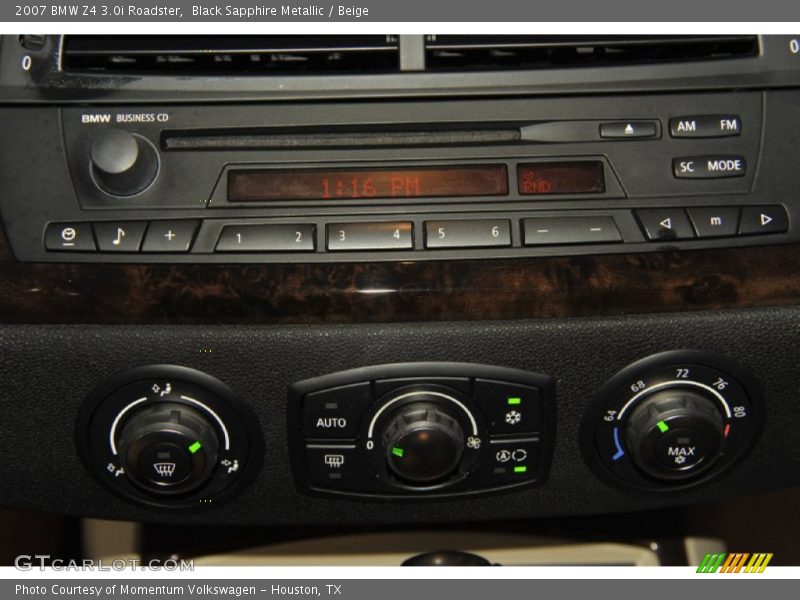 Black Sapphire Metallic / Beige 2007 BMW Z4 3.0i Roadster