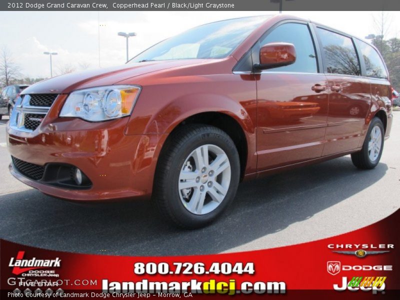 Copperhead Pearl / Black/Light Graystone 2012 Dodge Grand Caravan Crew