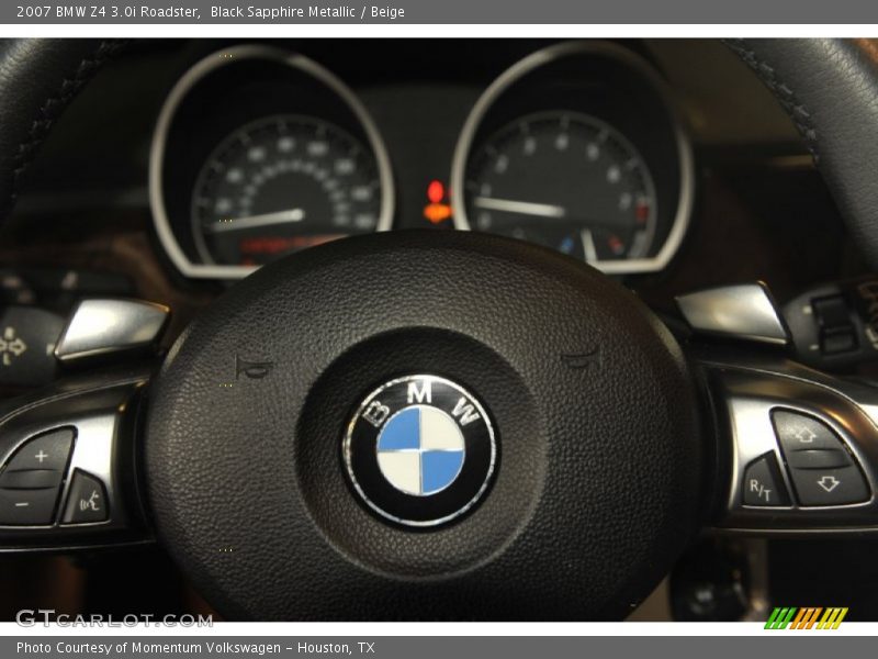 Black Sapphire Metallic / Beige 2007 BMW Z4 3.0i Roadster