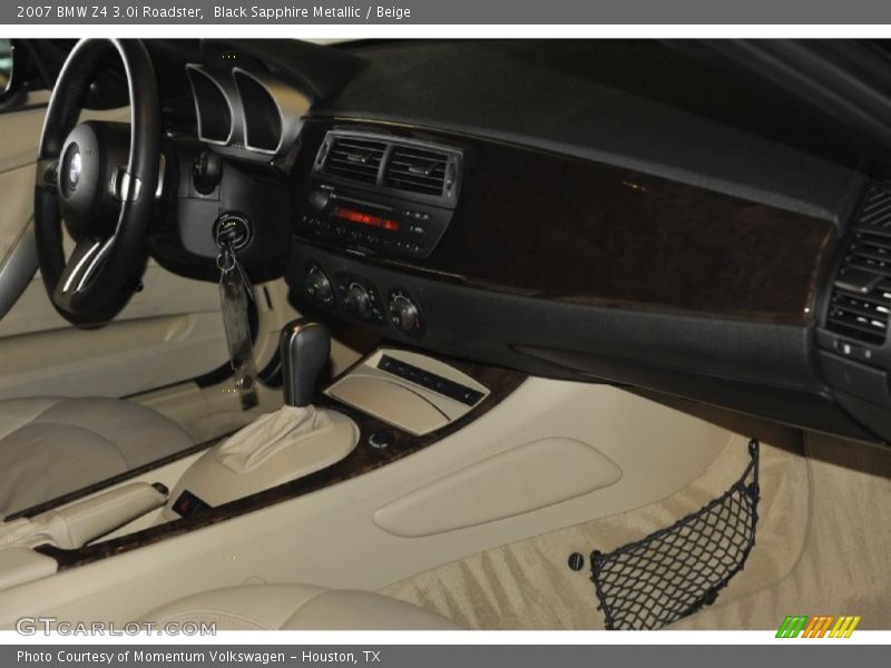 Black Sapphire Metallic / Beige 2007 BMW Z4 3.0i Roadster