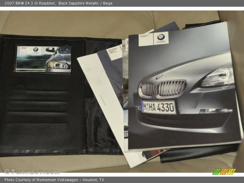 Black Sapphire Metallic / Beige 2007 BMW Z4 3.0i Roadster