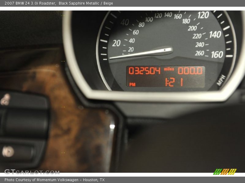 Black Sapphire Metallic / Beige 2007 BMW Z4 3.0i Roadster