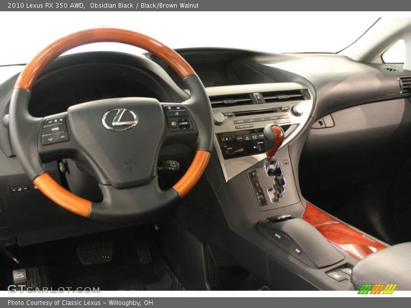 Obsidian Black / Black/Brown Walnut 2010 Lexus RX 350 AWD