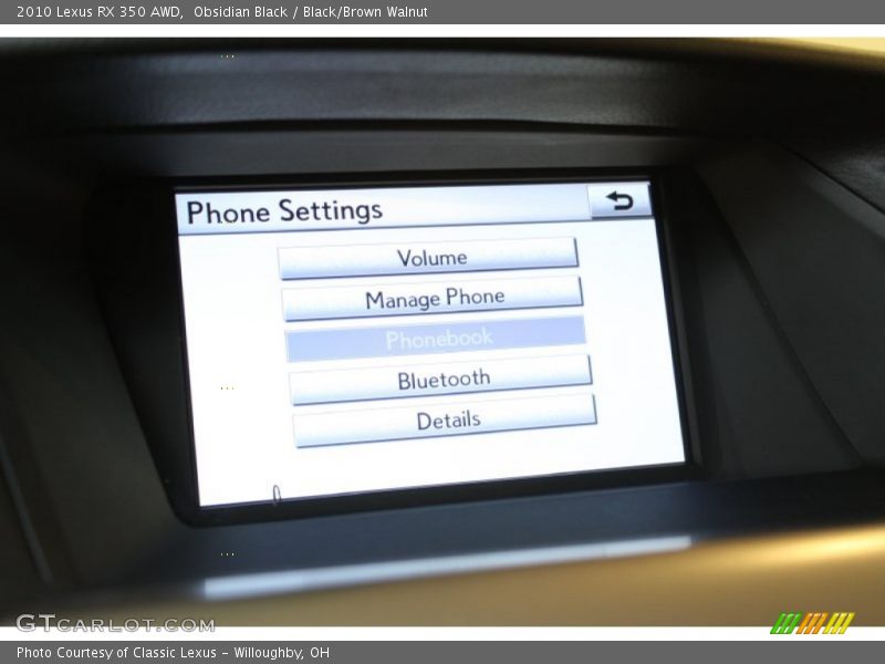 Obsidian Black / Black/Brown Walnut 2010 Lexus RX 350 AWD