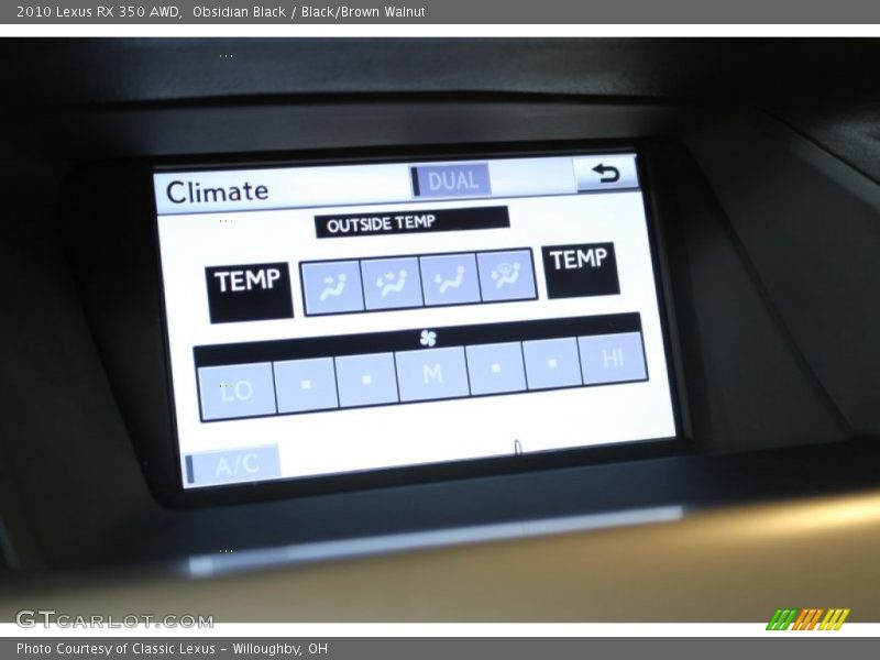 Obsidian Black / Black/Brown Walnut 2010 Lexus RX 350 AWD