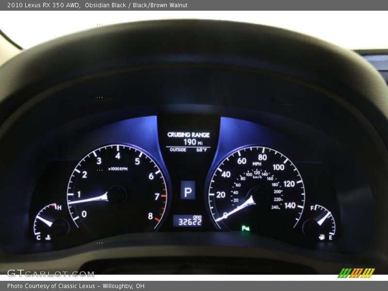 Obsidian Black / Black/Brown Walnut 2010 Lexus RX 350 AWD