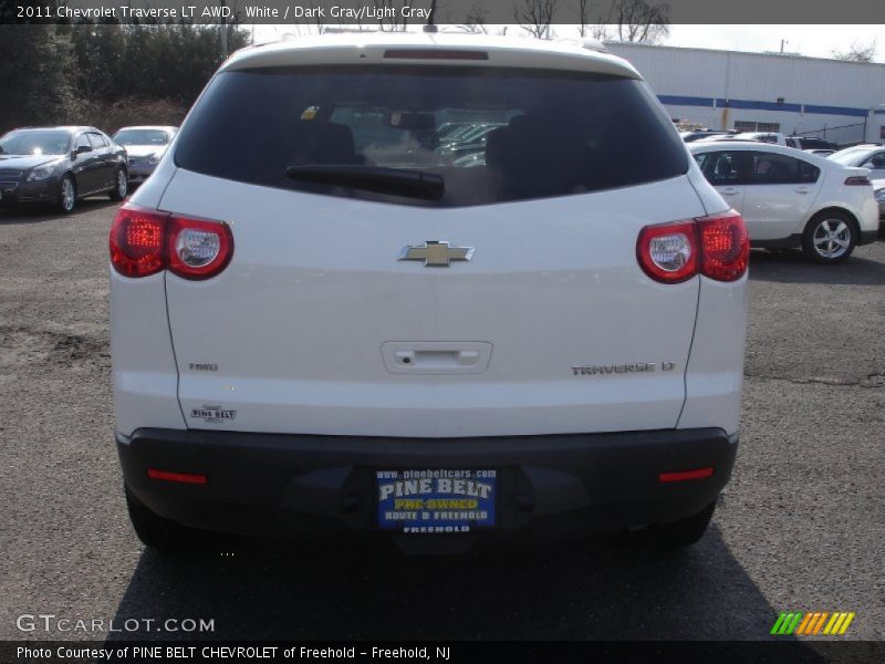 White / Dark Gray/Light Gray 2011 Chevrolet Traverse LT AWD