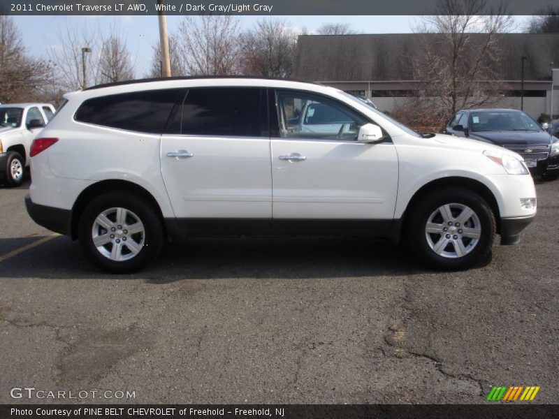 White / Dark Gray/Light Gray 2011 Chevrolet Traverse LT AWD