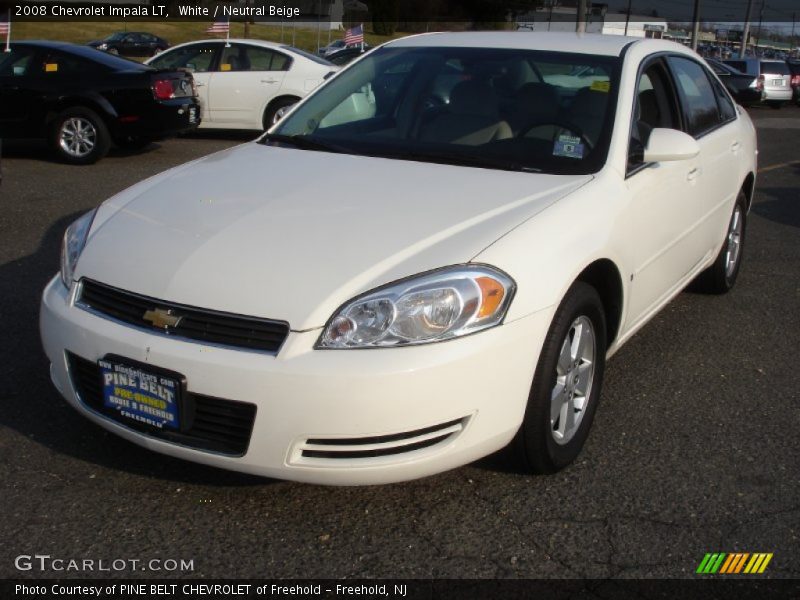 White / Neutral Beige 2008 Chevrolet Impala LT