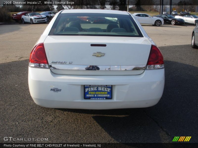 White / Neutral Beige 2008 Chevrolet Impala LT