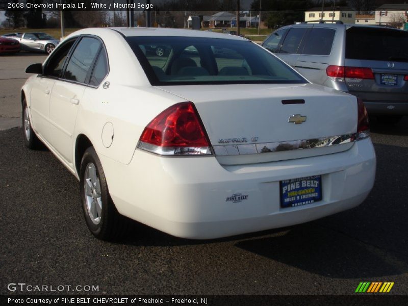 White / Neutral Beige 2008 Chevrolet Impala LT