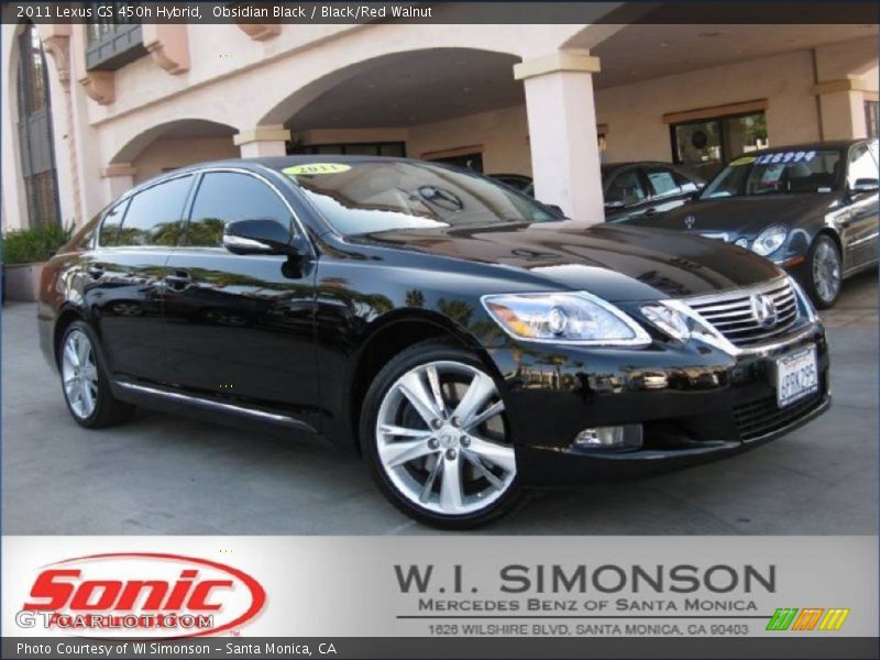 Obsidian Black / Black/Red Walnut 2011 Lexus GS 450h Hybrid
