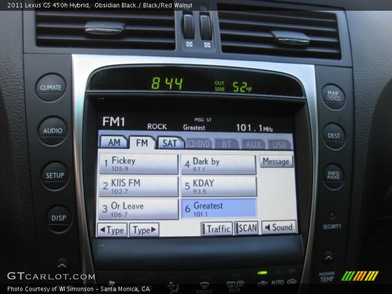 Obsidian Black / Black/Red Walnut 2011 Lexus GS 450h Hybrid