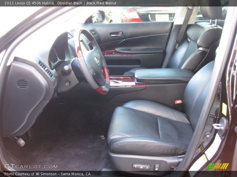 Obsidian Black / Black/Red Walnut 2011 Lexus GS 450h Hybrid