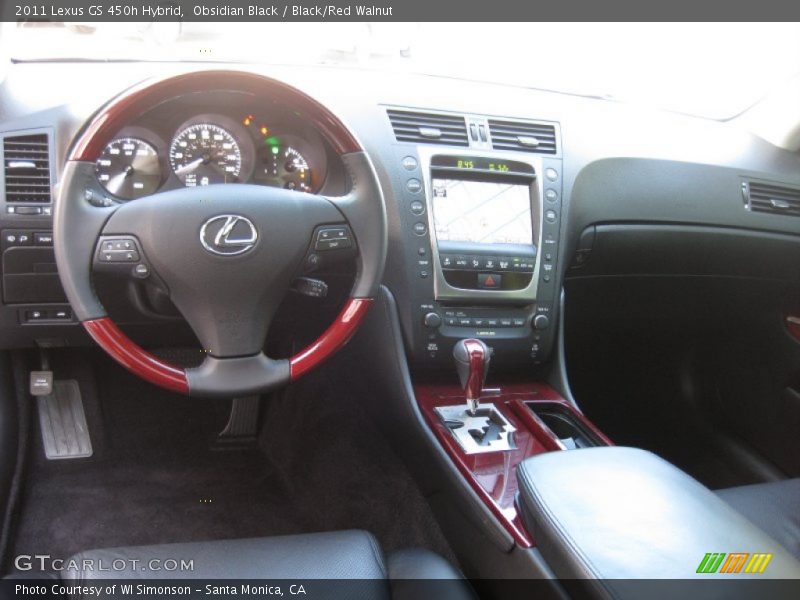 Obsidian Black / Black/Red Walnut 2011 Lexus GS 450h Hybrid