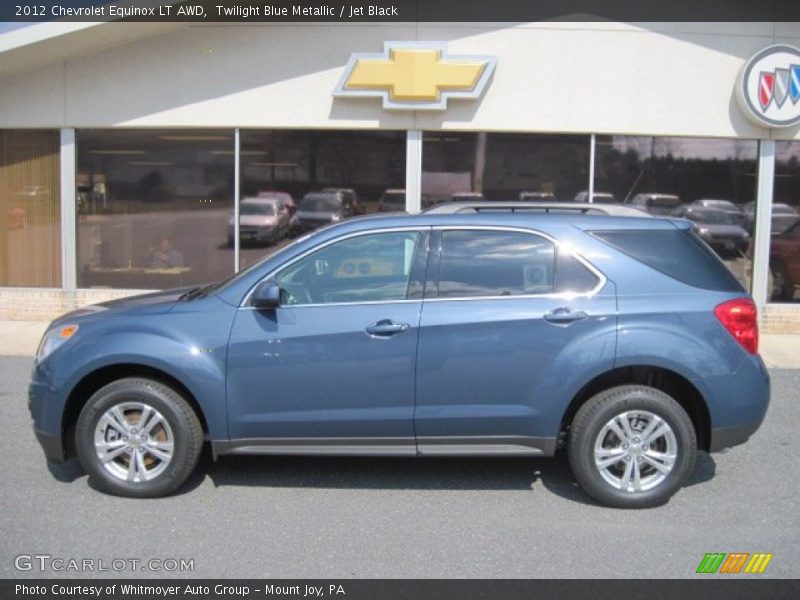 Twilight Blue Metallic / Jet Black 2012 Chevrolet Equinox LT AWD