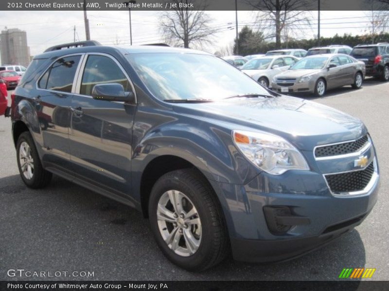 Twilight Blue Metallic / Jet Black 2012 Chevrolet Equinox LT AWD