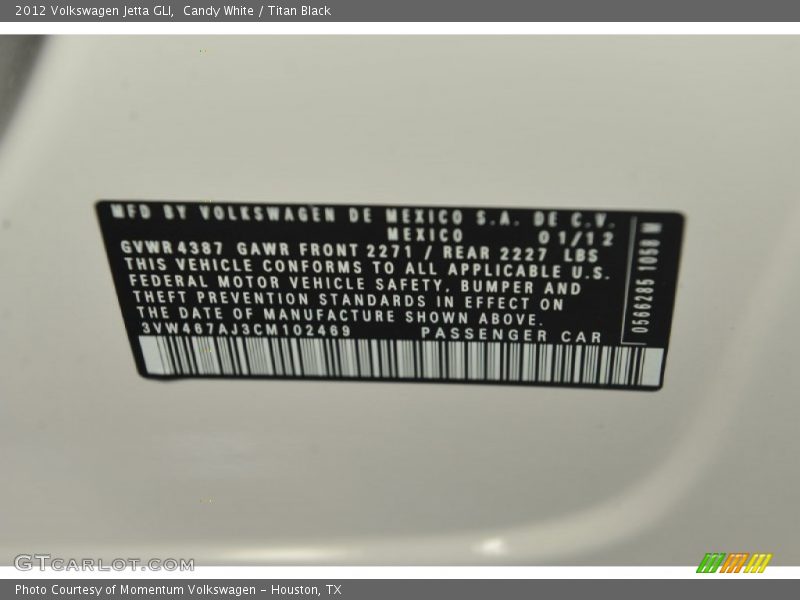 Candy White / Titan Black 2012 Volkswagen Jetta GLI