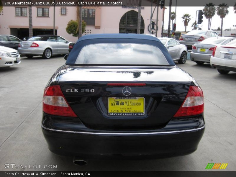 Capri Blue Metallic / Stone 2009 Mercedes-Benz CLK 350 Cabriolet