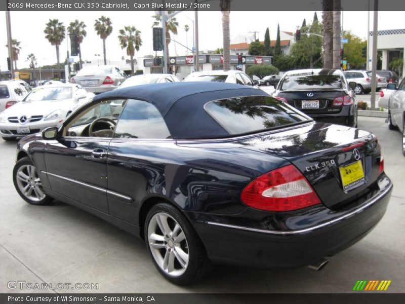 Capri Blue Metallic / Stone 2009 Mercedes-Benz CLK 350 Cabriolet