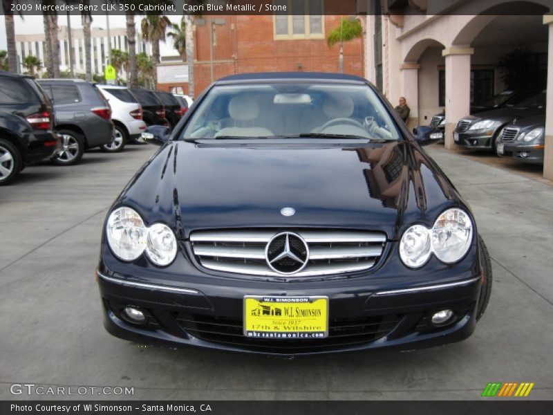 Capri Blue Metallic / Stone 2009 Mercedes-Benz CLK 350 Cabriolet