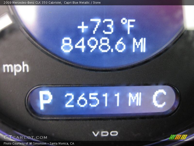 Capri Blue Metallic / Stone 2009 Mercedes-Benz CLK 350 Cabriolet