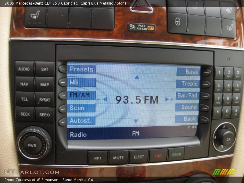 Capri Blue Metallic / Stone 2009 Mercedes-Benz CLK 350 Cabriolet