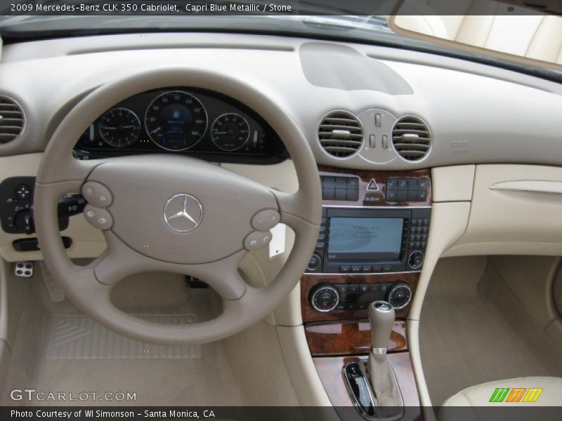 Capri Blue Metallic / Stone 2009 Mercedes-Benz CLK 350 Cabriolet