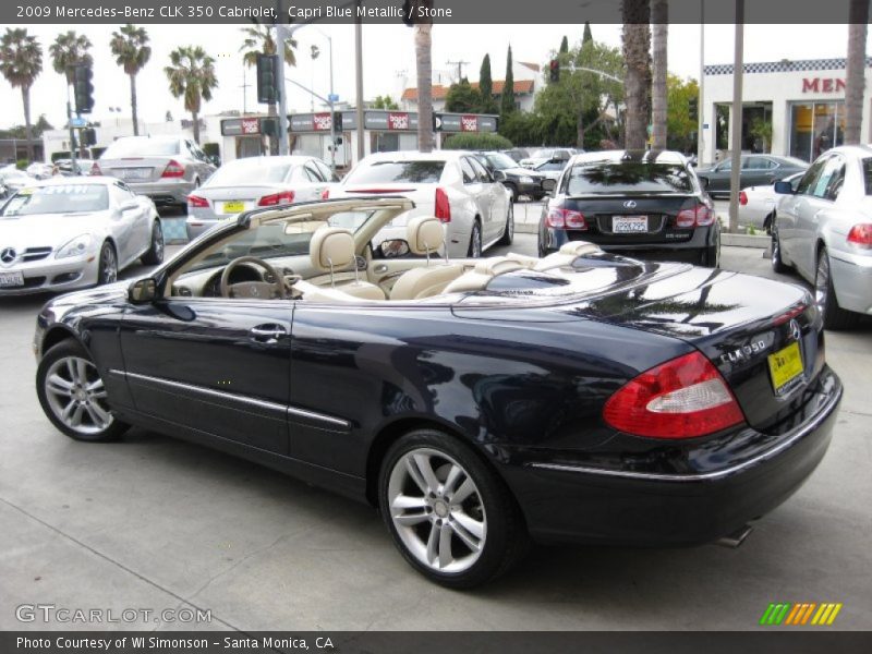 Capri Blue Metallic / Stone 2009 Mercedes-Benz CLK 350 Cabriolet