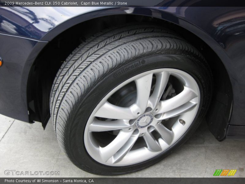 Capri Blue Metallic / Stone 2009 Mercedes-Benz CLK 350 Cabriolet