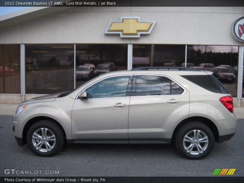 Gold Mist Metallic / Jet Black 2012 Chevrolet Equinox LT AWD
