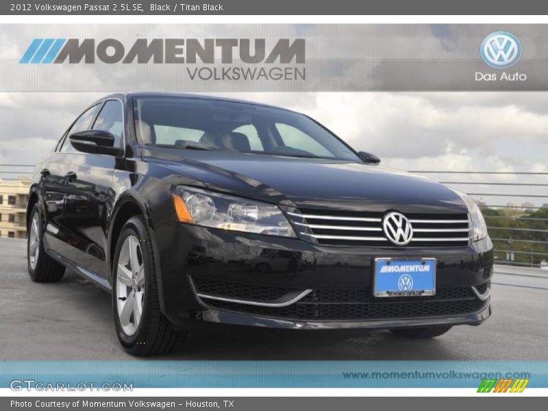 Black / Titan Black 2012 Volkswagen Passat 2.5L SE