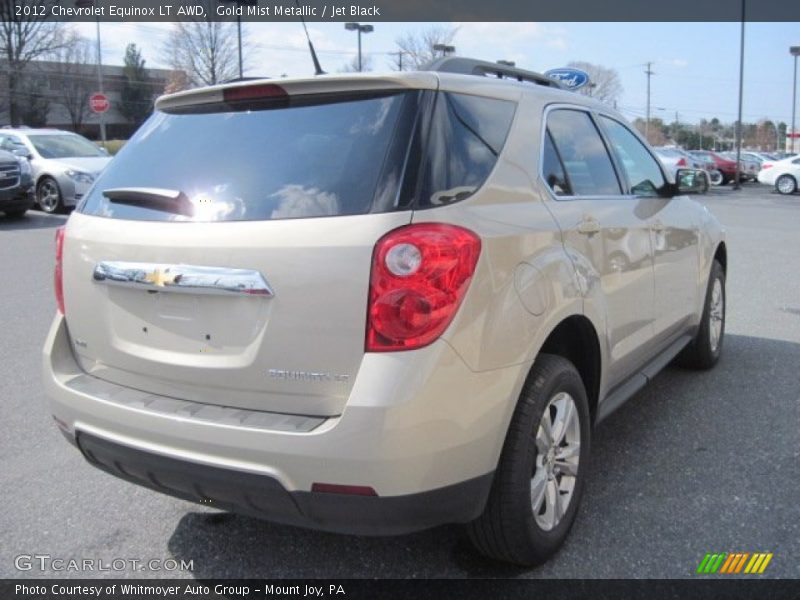 Gold Mist Metallic / Jet Black 2012 Chevrolet Equinox LT AWD
