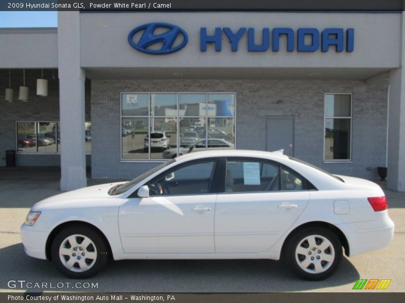 Powder White Pearl / Camel 2009 Hyundai Sonata GLS