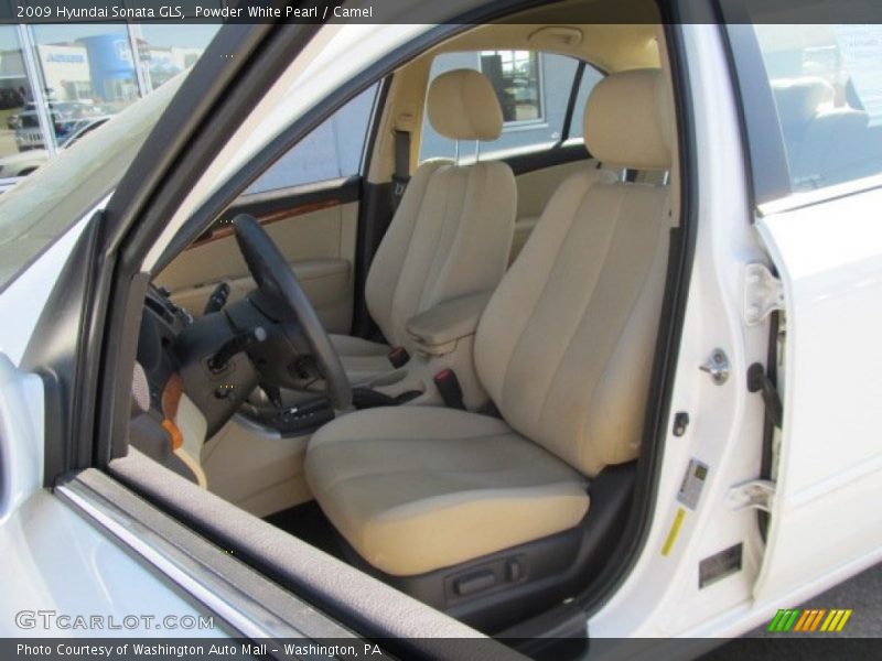Powder White Pearl / Camel 2009 Hyundai Sonata GLS