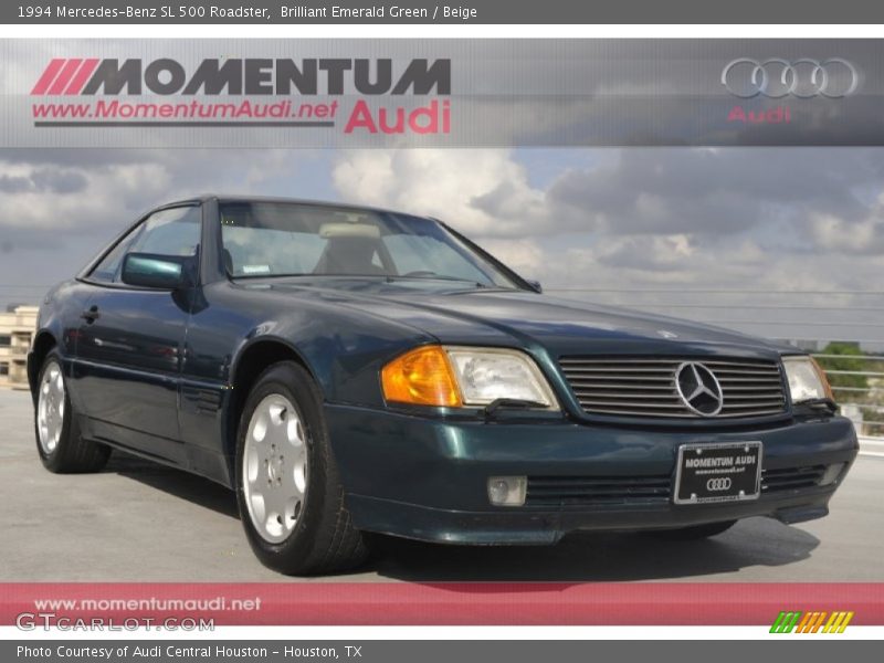 Brilliant Emerald Green / Beige 1994 Mercedes-Benz SL 500 Roadster