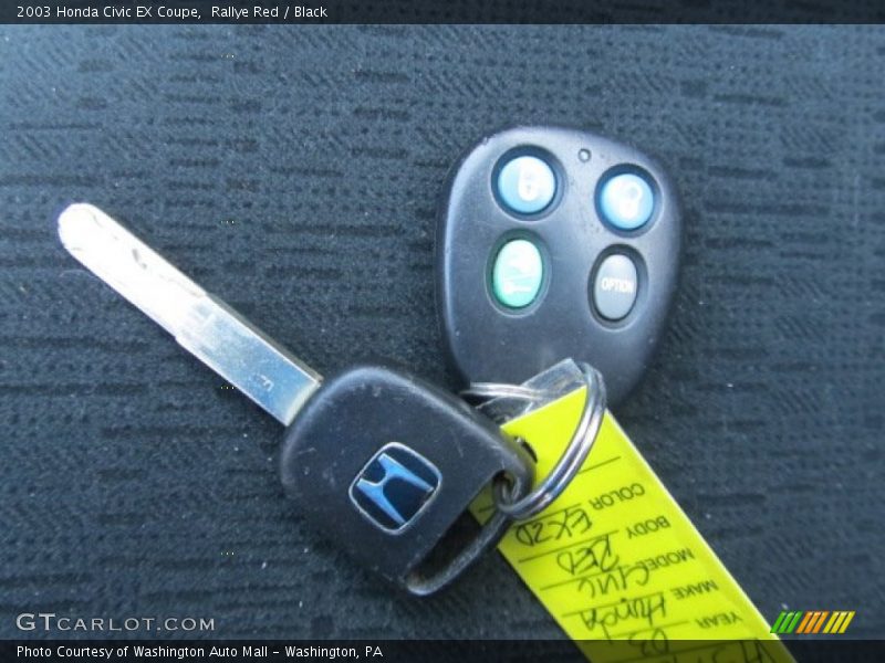 Rallye Red / Black 2003 Honda Civic EX Coupe