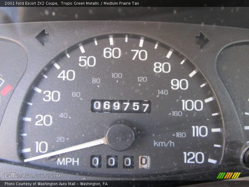 Tropic Green Metallic / Medium Prairie Tan 2001 Ford Escort ZX2 Coupe