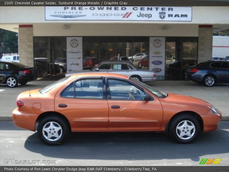 Sunburst Orange Metallic / Graphite Gray 2005 Chevrolet Cavalier Sedan