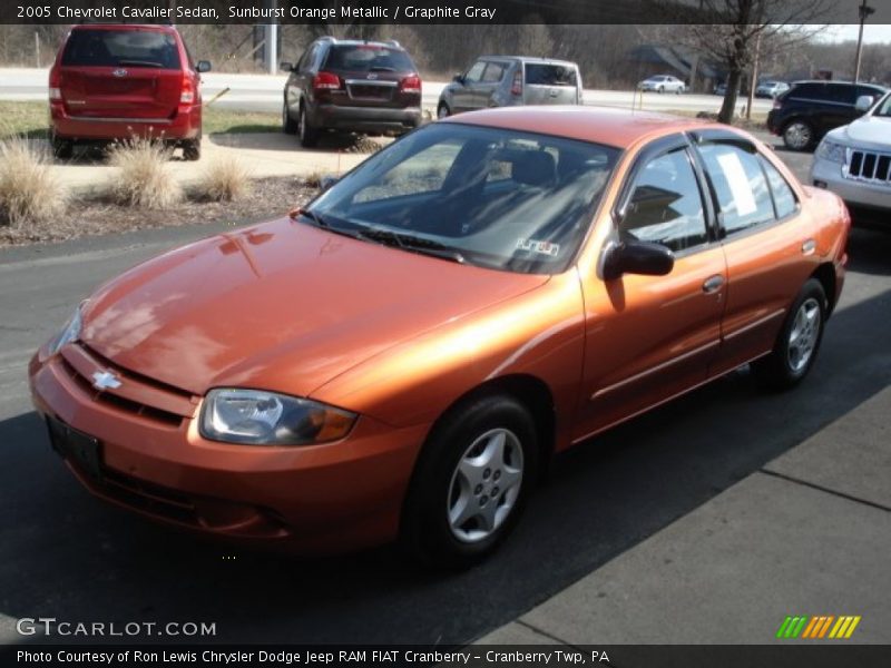 Sunburst Orange Metallic / Graphite Gray 2005 Chevrolet Cavalier Sedan