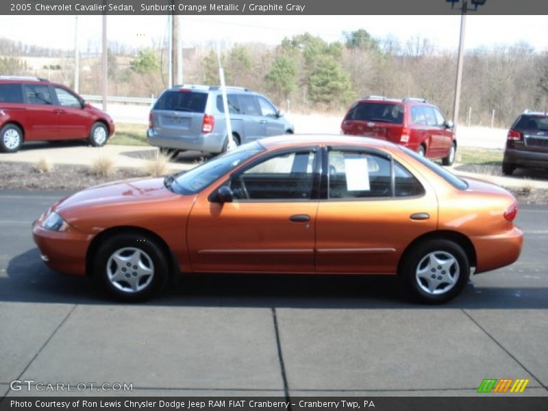 Sunburst Orange Metallic / Graphite Gray 2005 Chevrolet Cavalier Sedan
