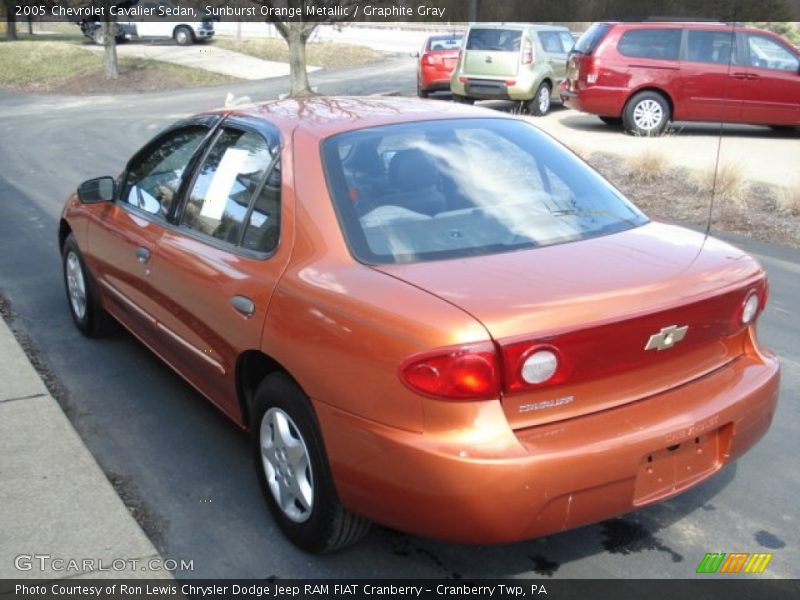 Sunburst Orange Metallic / Graphite Gray 2005 Chevrolet Cavalier Sedan