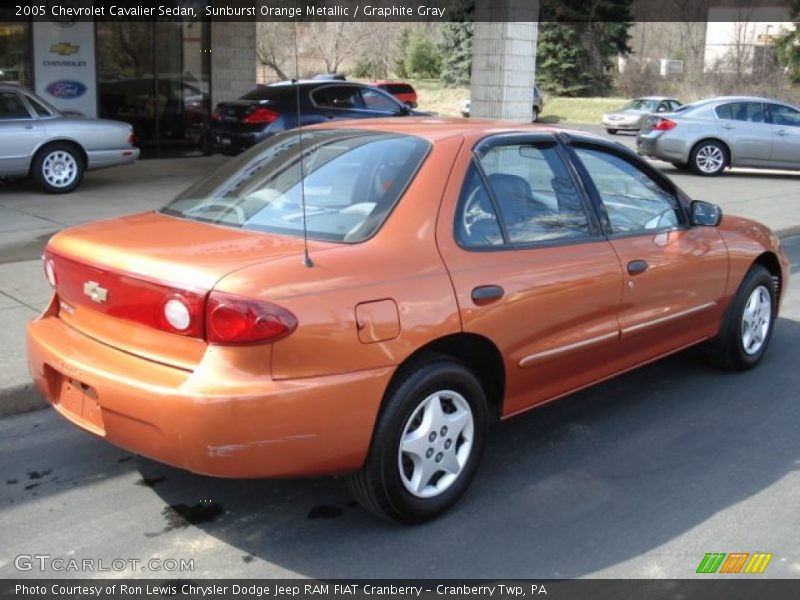 Sunburst Orange Metallic / Graphite Gray 2005 Chevrolet Cavalier Sedan