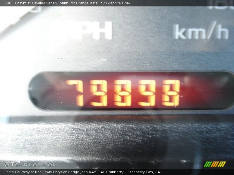 Sunburst Orange Metallic / Graphite Gray 2005 Chevrolet Cavalier Sedan