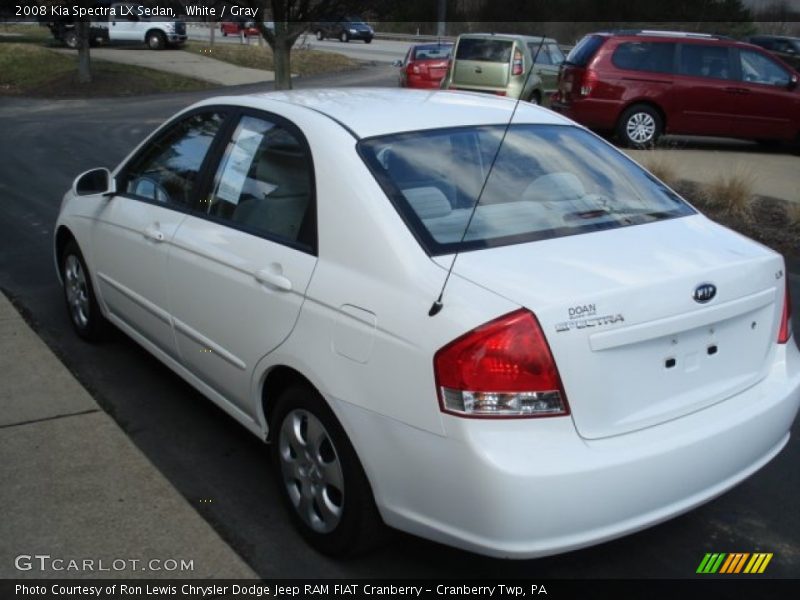 White / Gray 2008 Kia Spectra LX Sedan