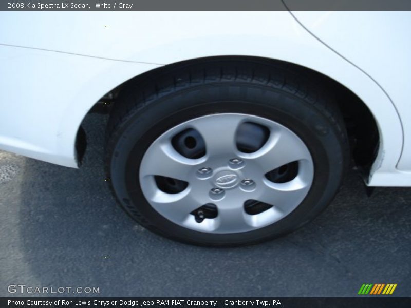 White / Gray 2008 Kia Spectra LX Sedan