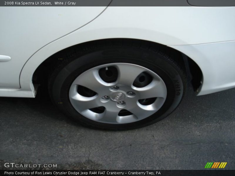 White / Gray 2008 Kia Spectra LX Sedan