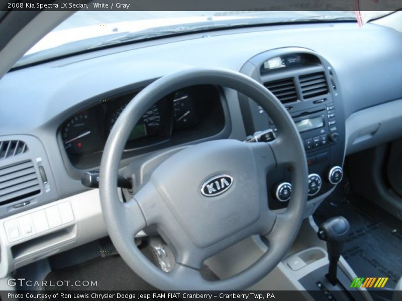 White / Gray 2008 Kia Spectra LX Sedan