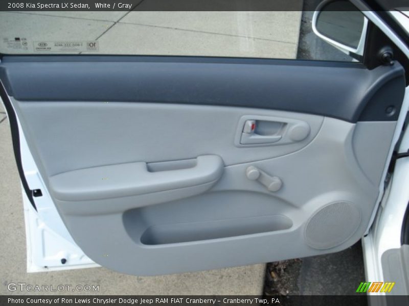 White / Gray 2008 Kia Spectra LX Sedan