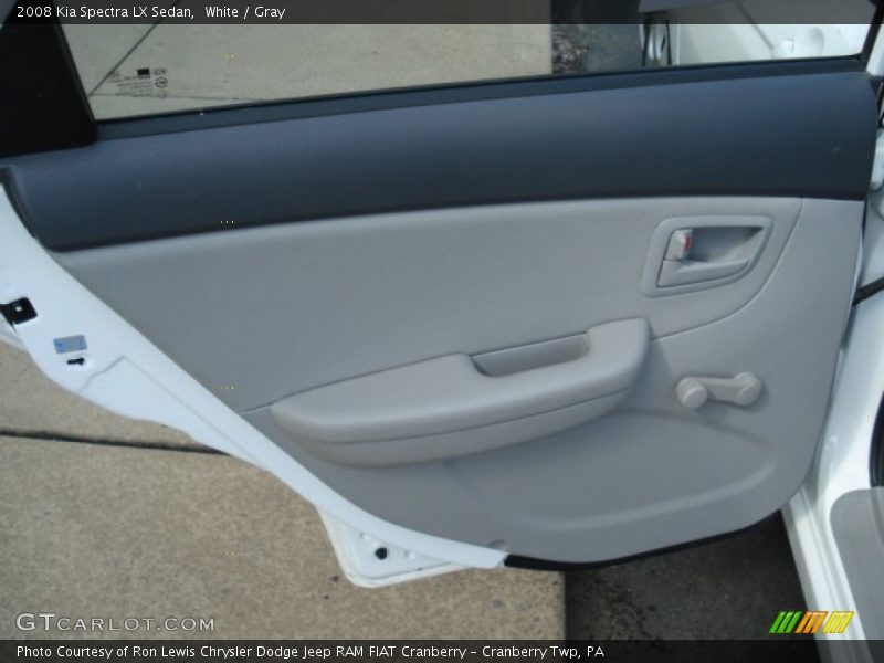 White / Gray 2008 Kia Spectra LX Sedan